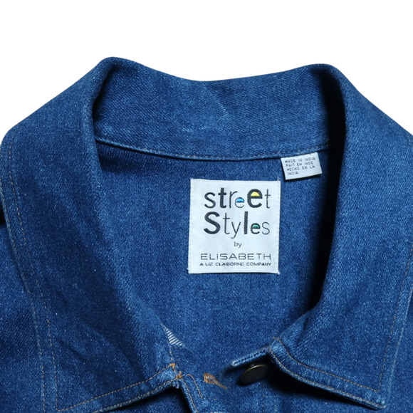 Elisabeth by Liz Claiborne Barn Jacket Patchwork Sleeve Street Style Y2K Artzy - Picture 3 of 10